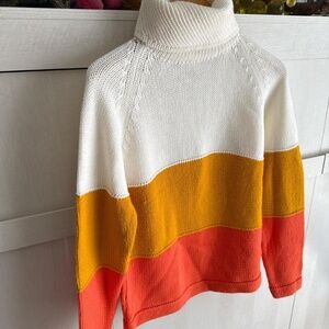 Vintage Candy Corn Turtleneck Sweater